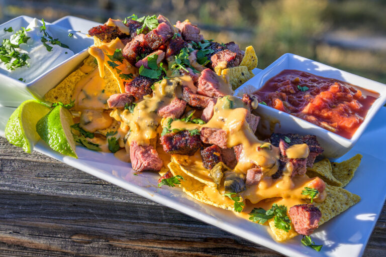 Smoked Beef Short Rib Nachos with Smoked Poblano Queso