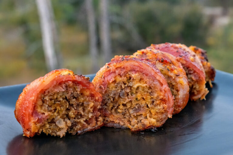 Smoked Bacon Bratwurst Cheese Logs