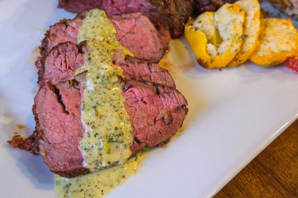 Smoked Tri-tip with Sicilian Herb Sauce