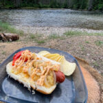 Tahitian Brats with onions and peppers